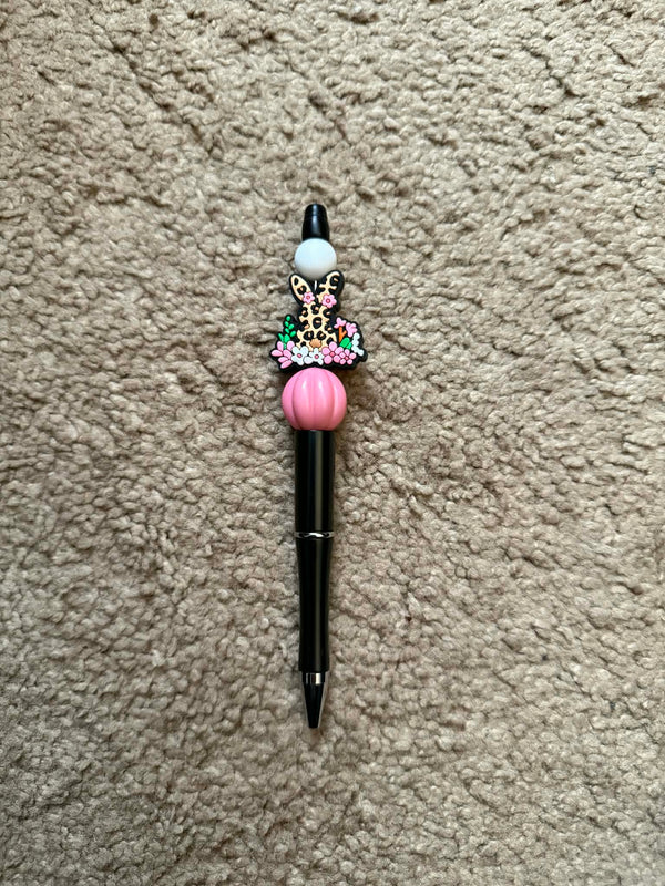 Cheetah Easter Bunny Beaded Pen
