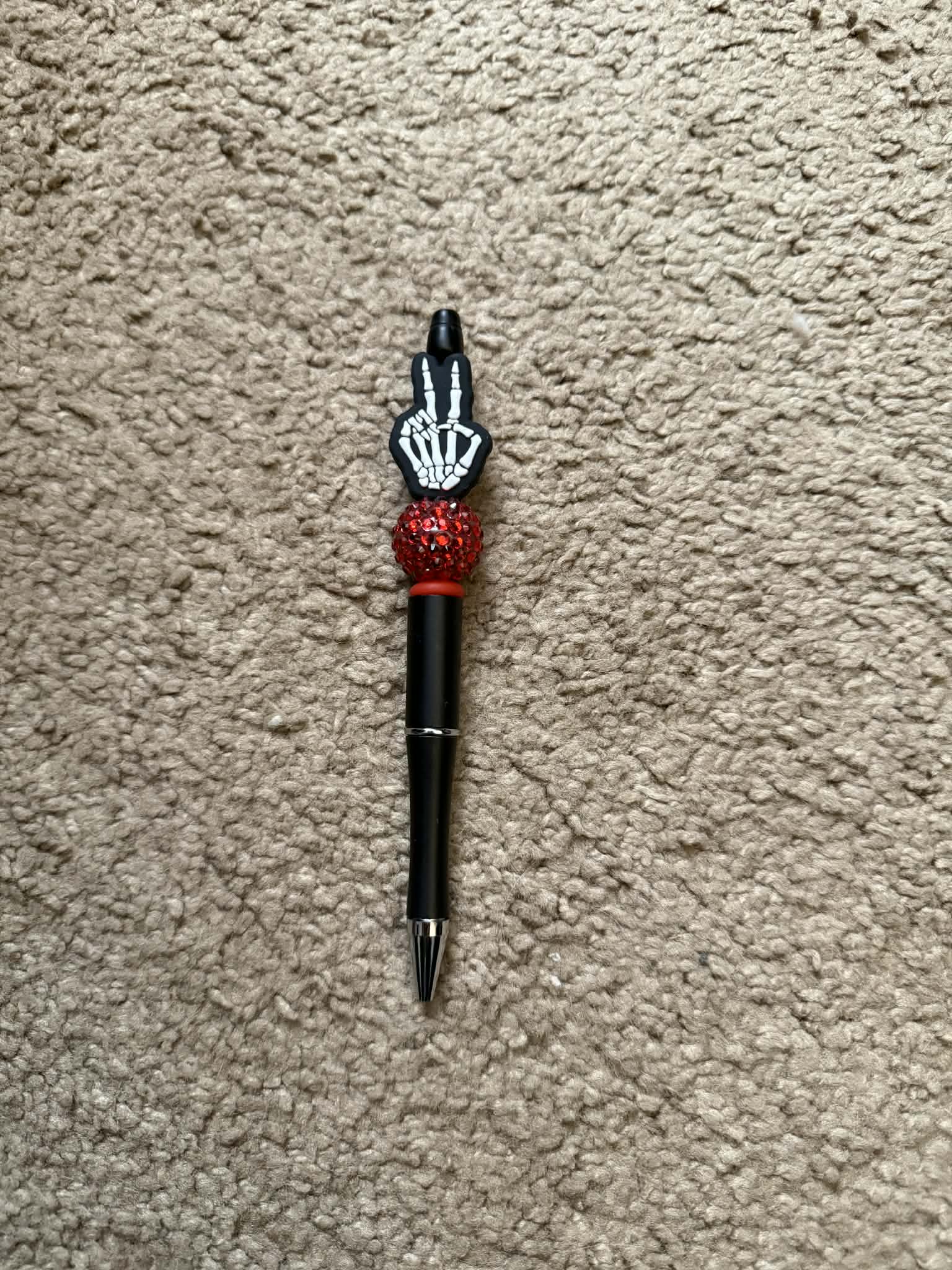 Skeleton Peace Beaded Pen