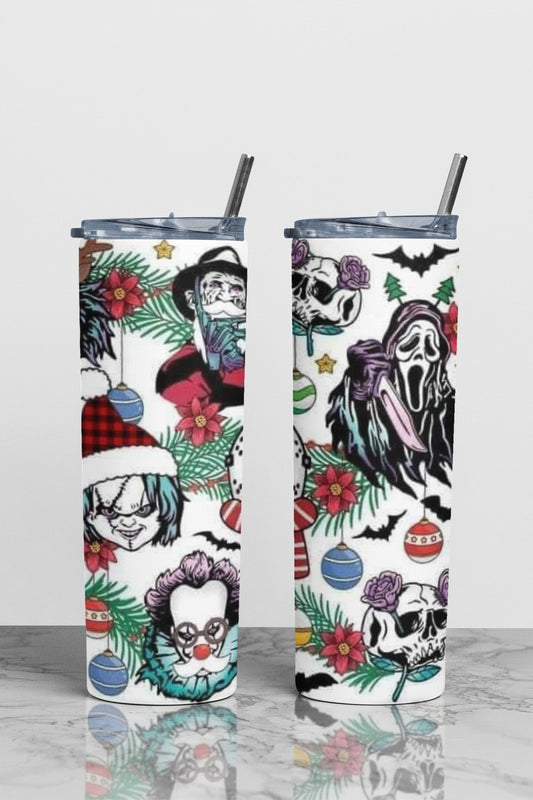 Spooky Christmas Theme Sublimation Tumbler