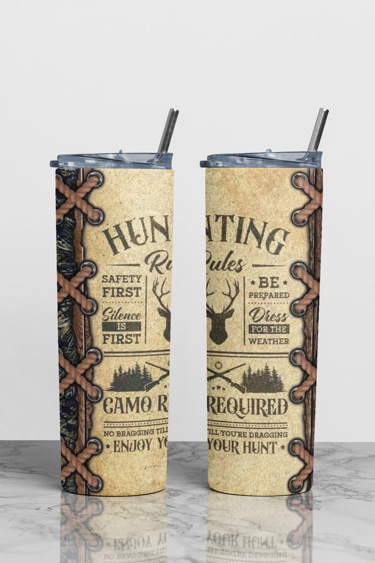 Hunting Rules Sublimation Tumbler