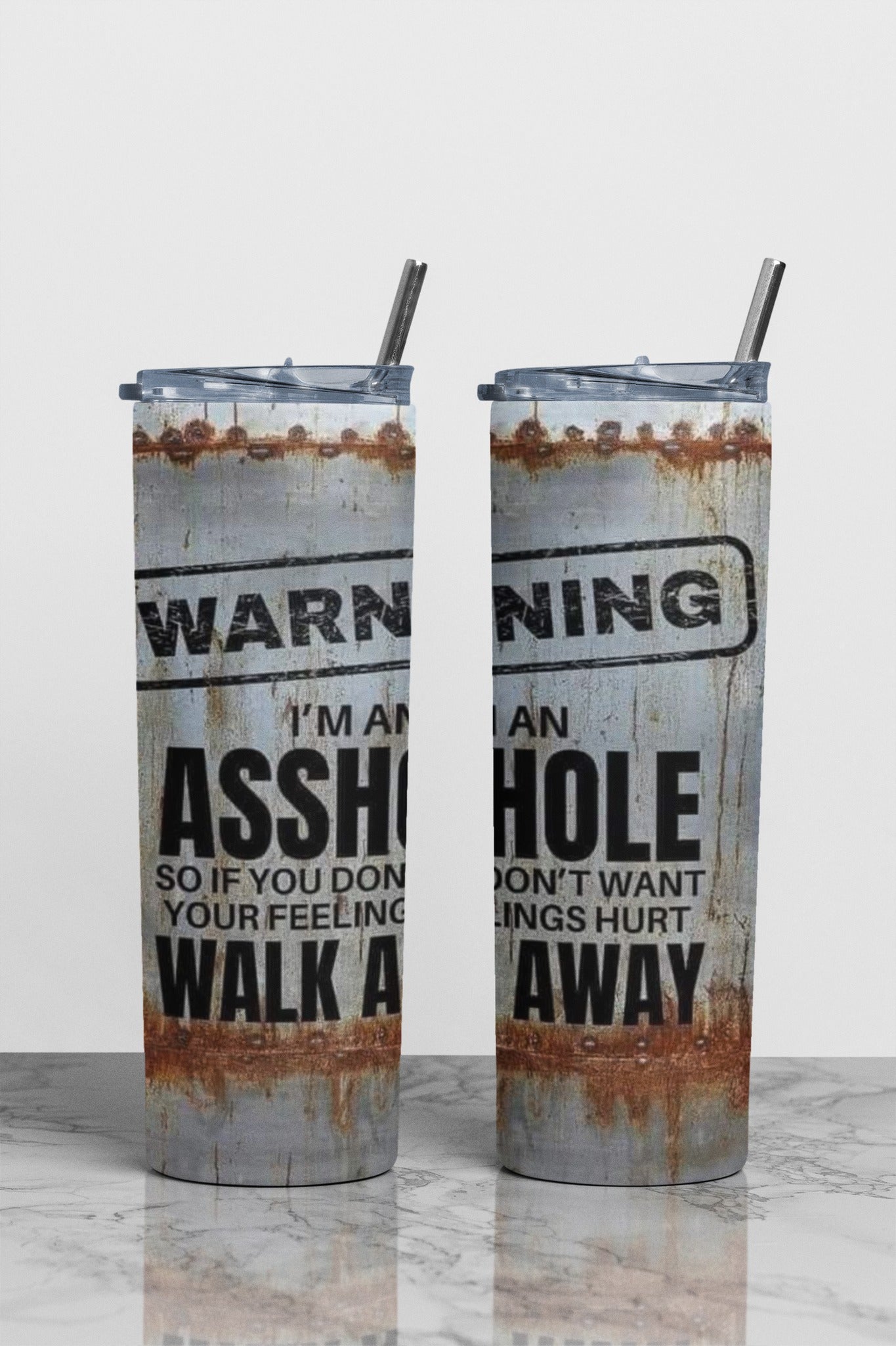 Warning I'm an Asshole Sublimation Tumbler