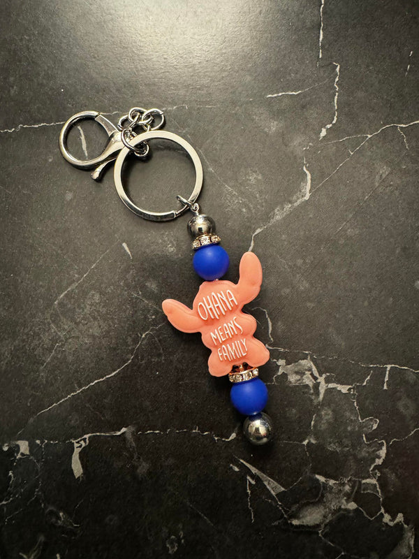 Ohana Means Family Beaded Keychain