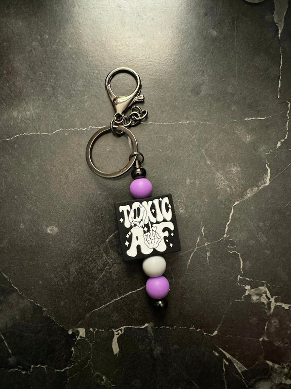 Toxic AF Beaded Keychain