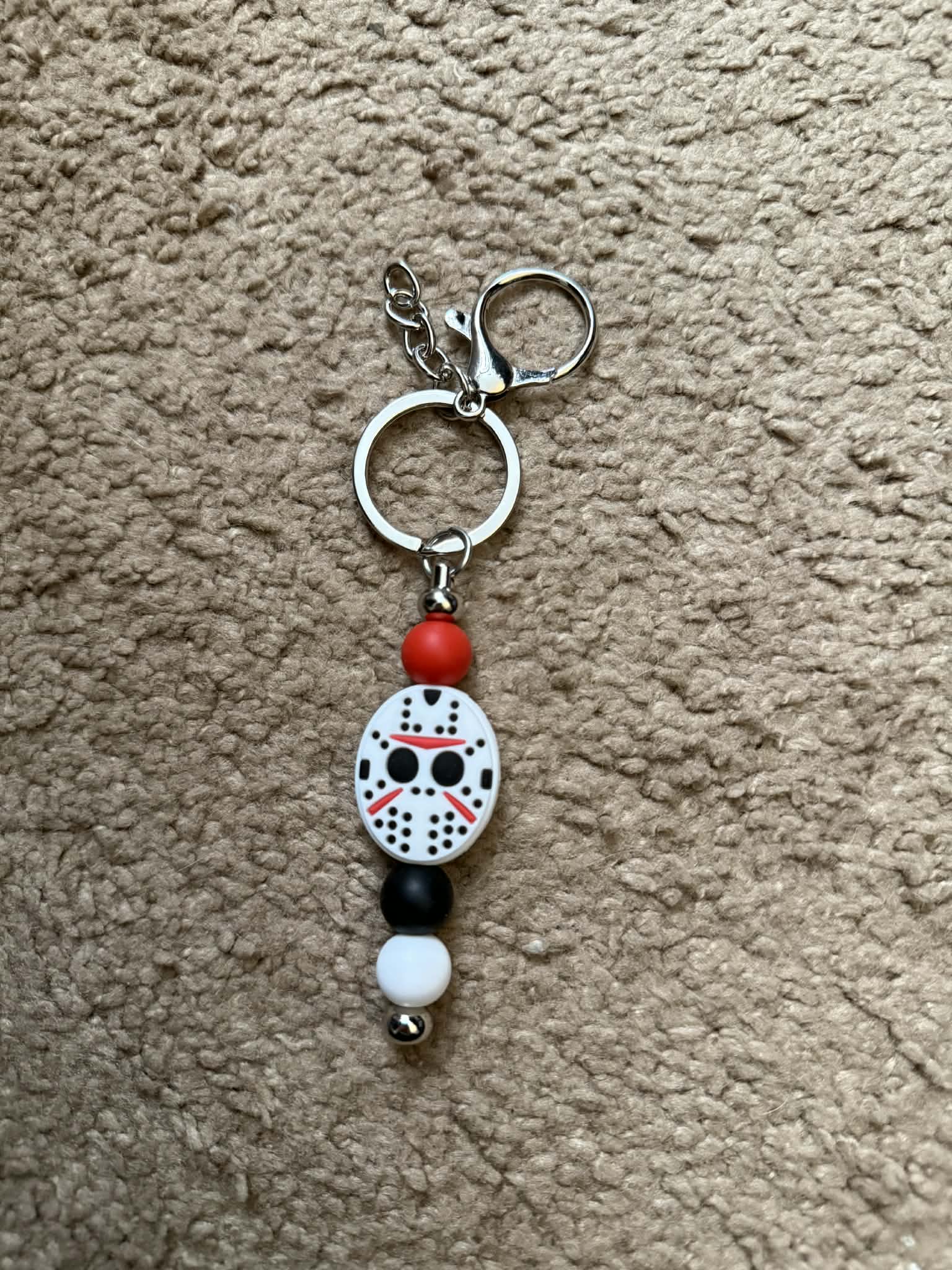 Halloween Mask Beaded Keychain