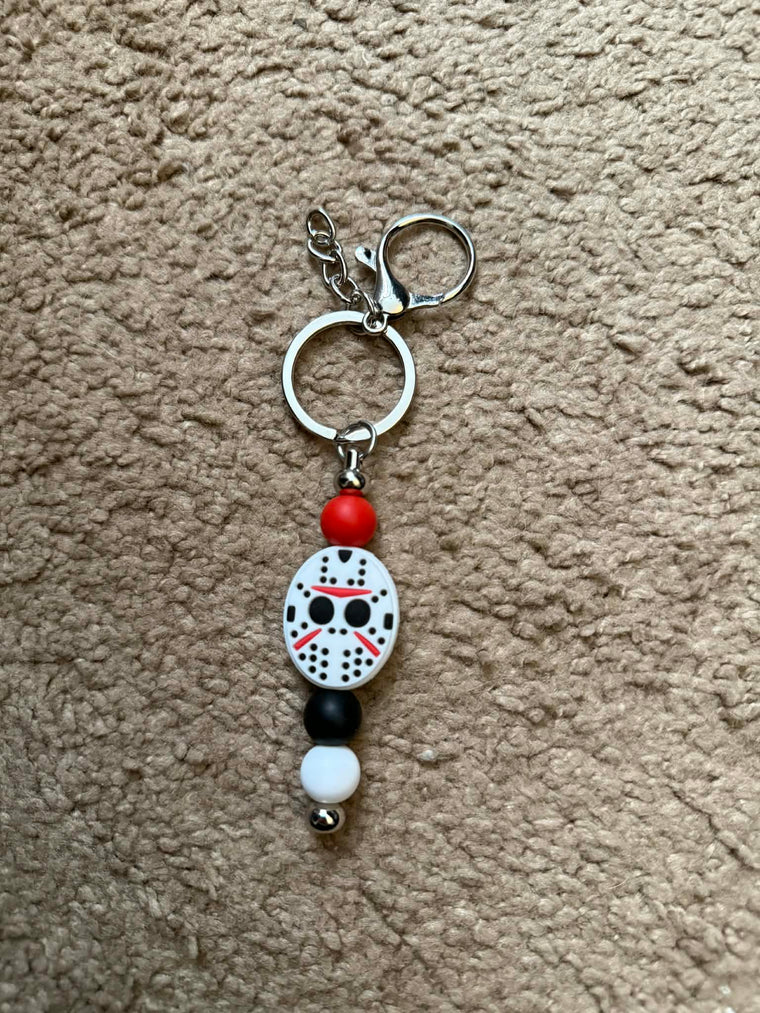 Halloween Mask Beaded Keychain