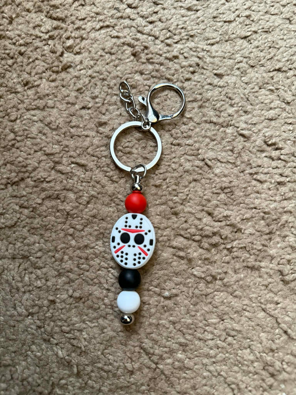 Halloween Mask Beaded Keychain