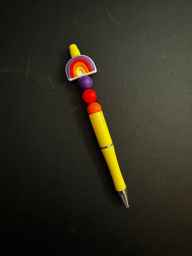 Rainbow Silicone Beaded Pen