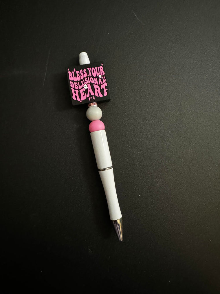 Bless Your Delusional Heart Silicone Beaded Pen