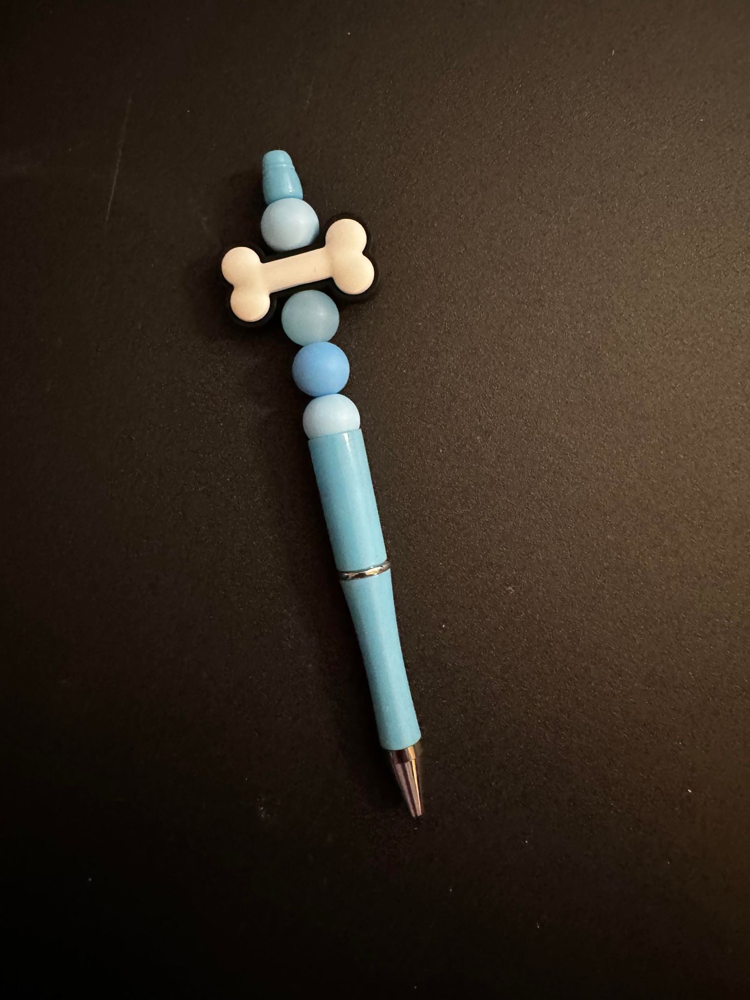 Dog Bone Blue Theme Silicone Beaded Pen