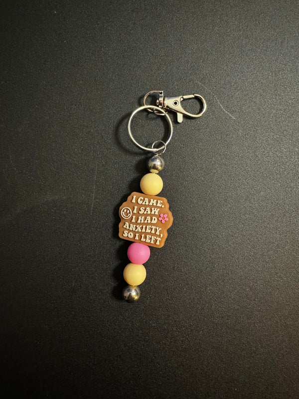 I Came I saw I Had Anxiety Beaded Keychain