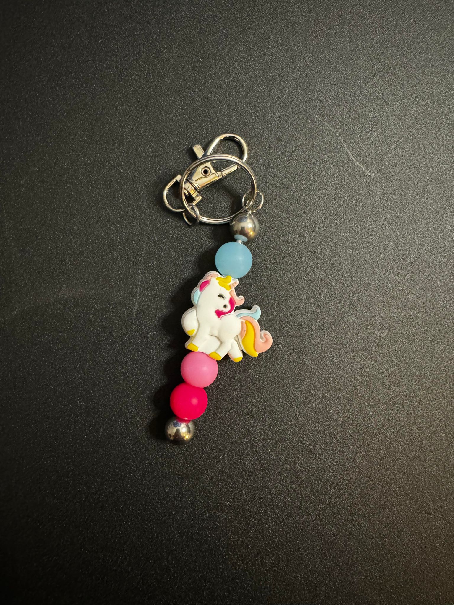 Unicorn Beaded Keychain