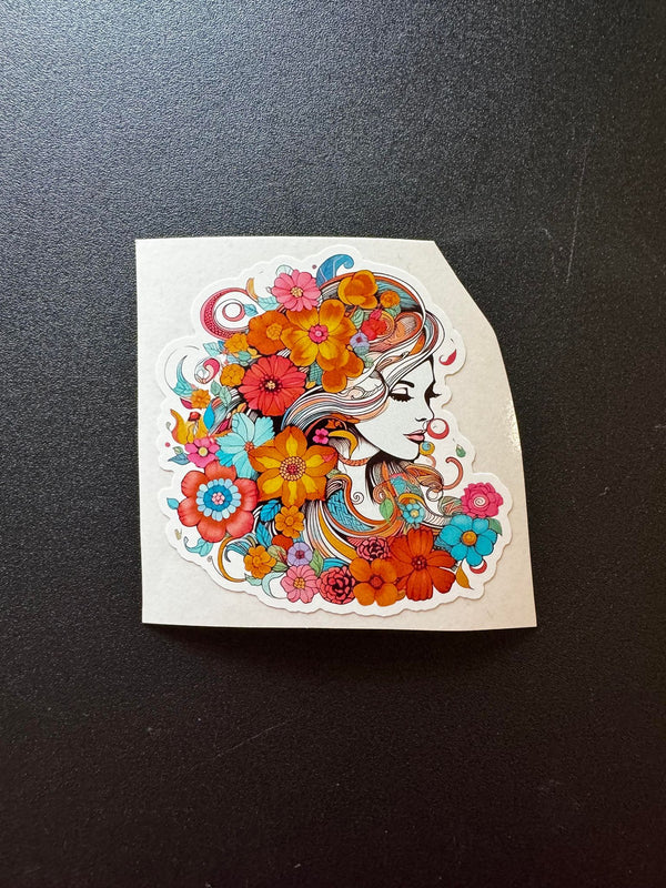 Woman with Floral Decal