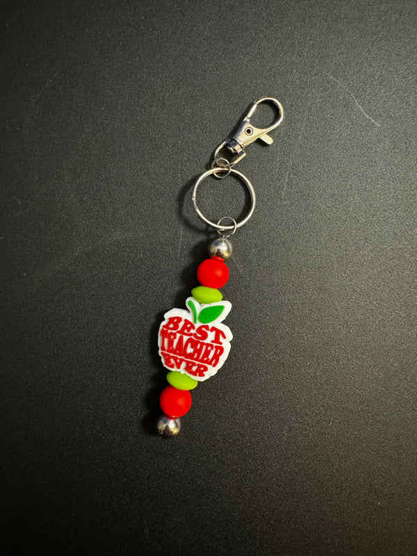 Best Teacher Ever Beaded Keychain