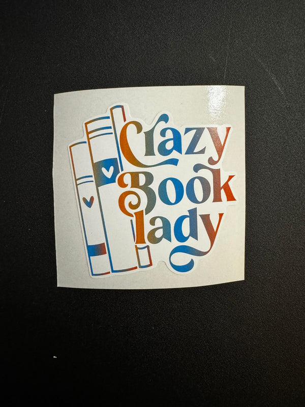 Crazy Book Lady Decal