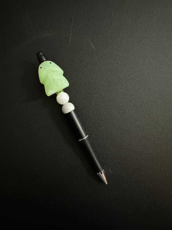 Green Sparkle Richard Silicone Beaded Pen