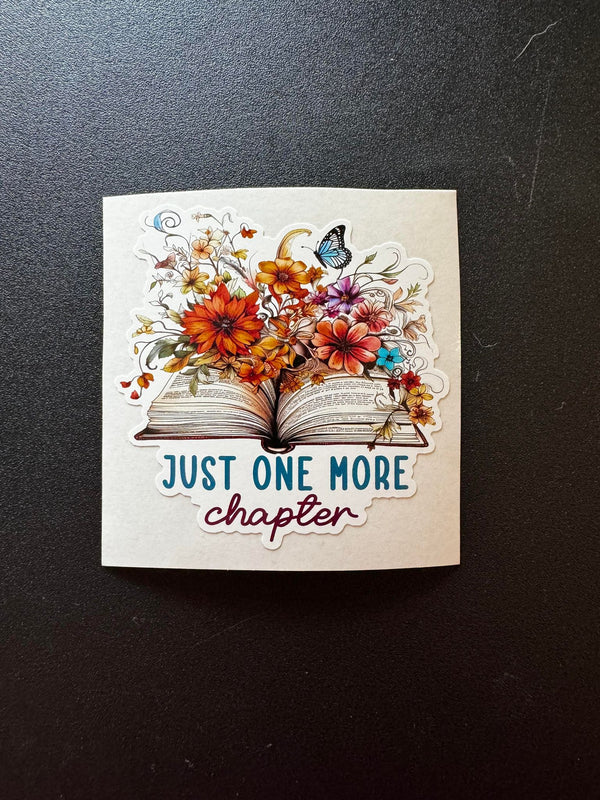 Just One More Chapter Floral Decal