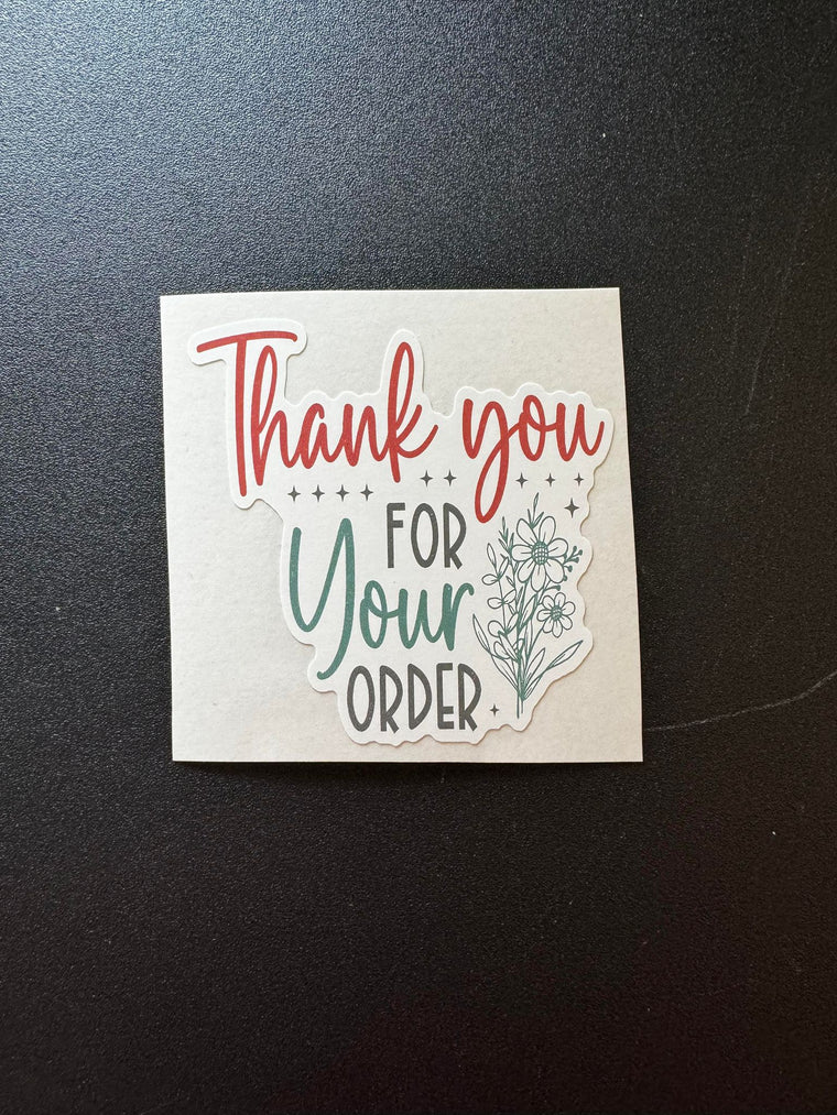 Thank You For Your Order Decal