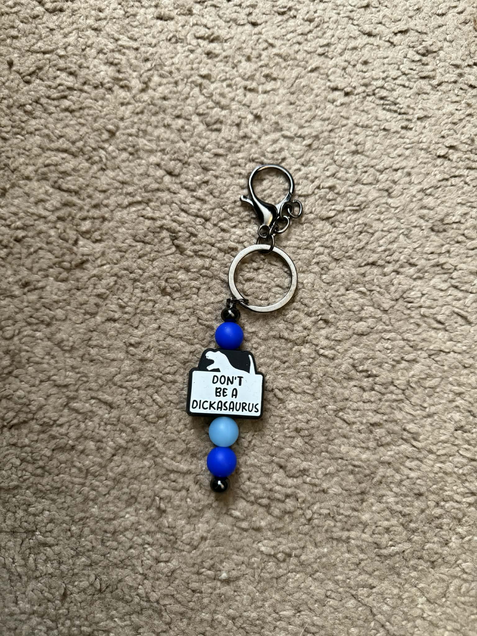 Don't Be A D*cksaurus Beaded Keychain