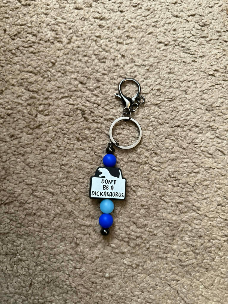 Don't Be A D*cksaurus Beaded Keychain