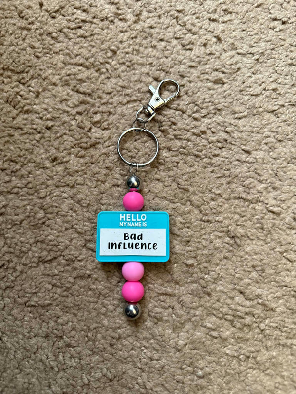 Hello My Name Is... Beaded Keychain