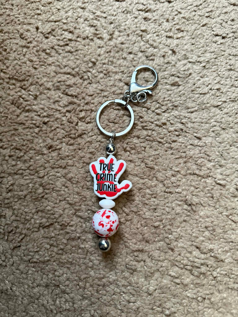 True Crime Beaded Keychain