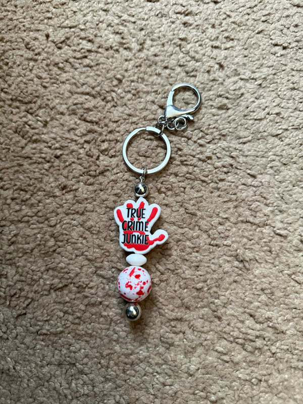 True Crime Beaded Keychain