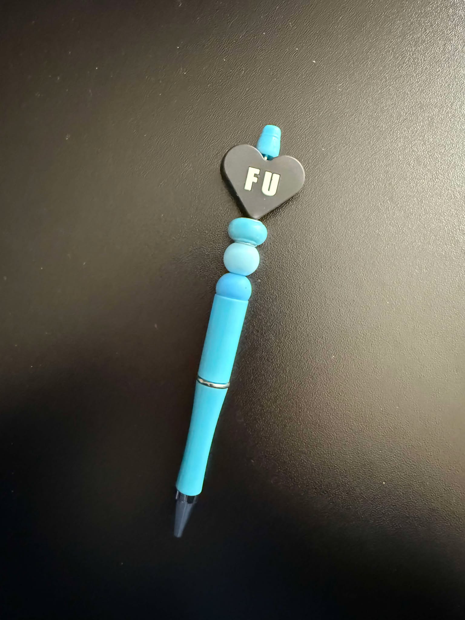 FU Blue Theme Silicone Beaded Pen