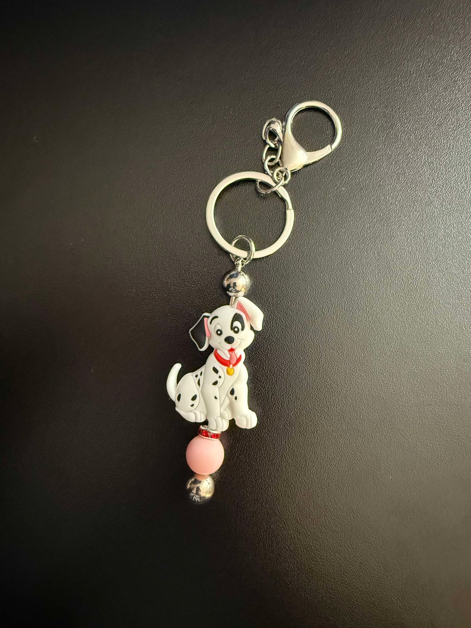 Spotted Dog Theme Beaded Keychain