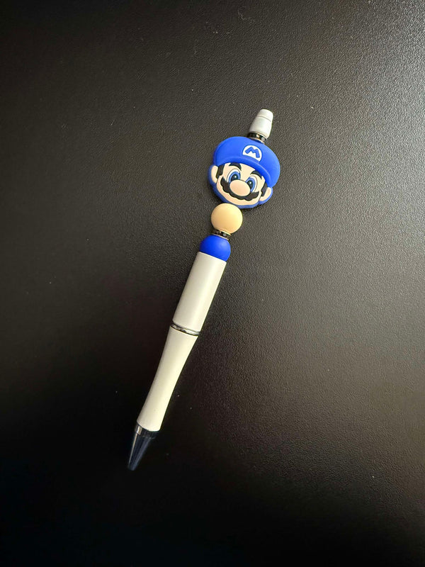 Blue M Silicone Beaded Pen