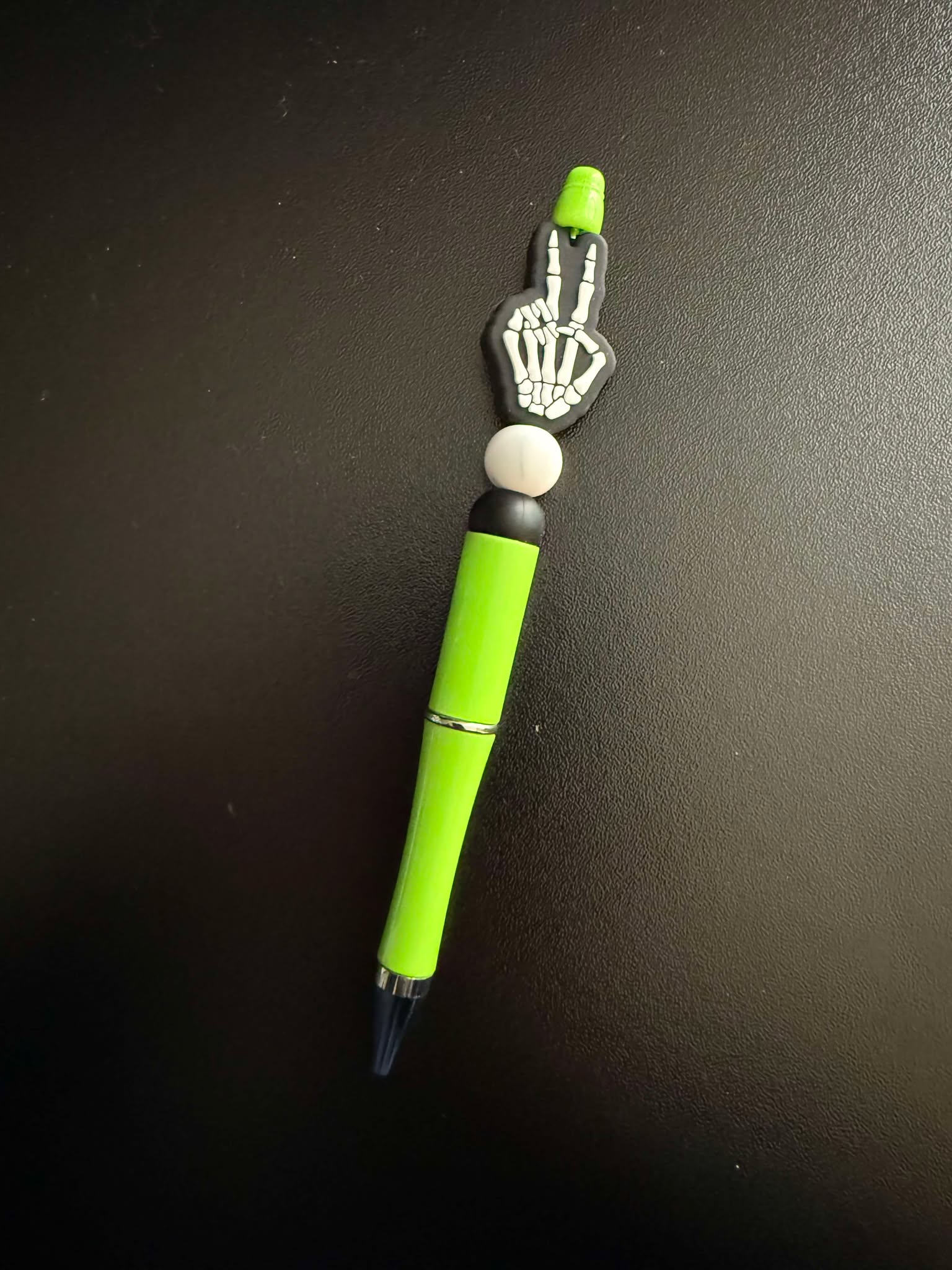 Green Peace Sign Theme Silicone Beaded Pen