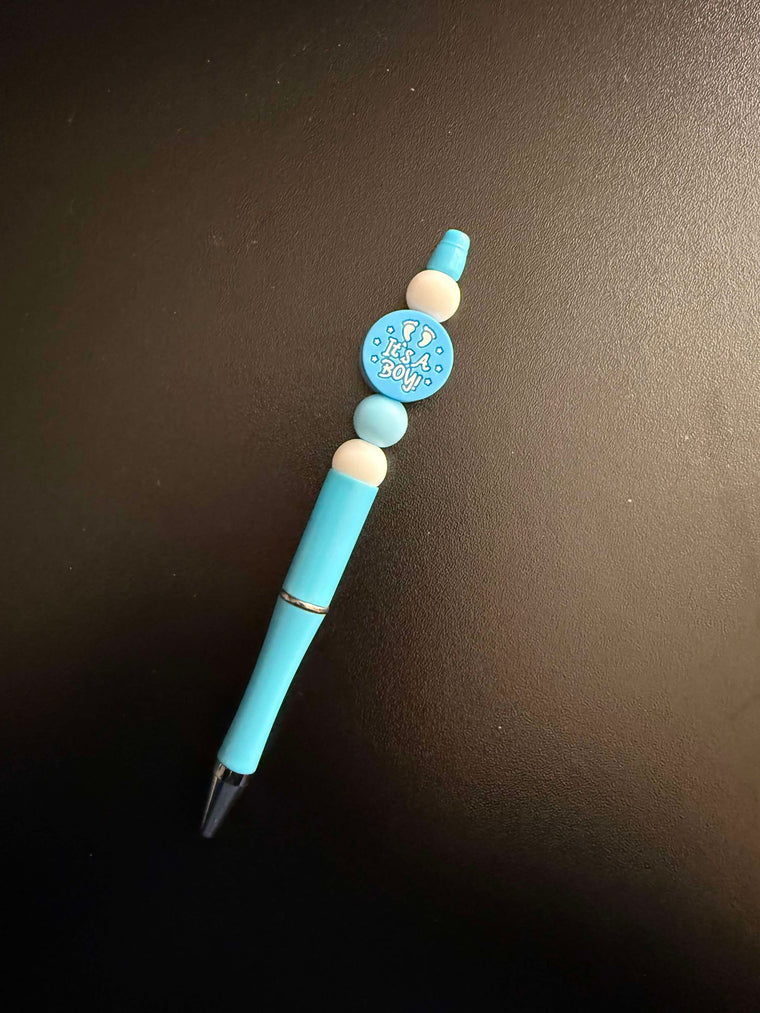 It's A Boy Blue Theme Silicone Beaded Pen