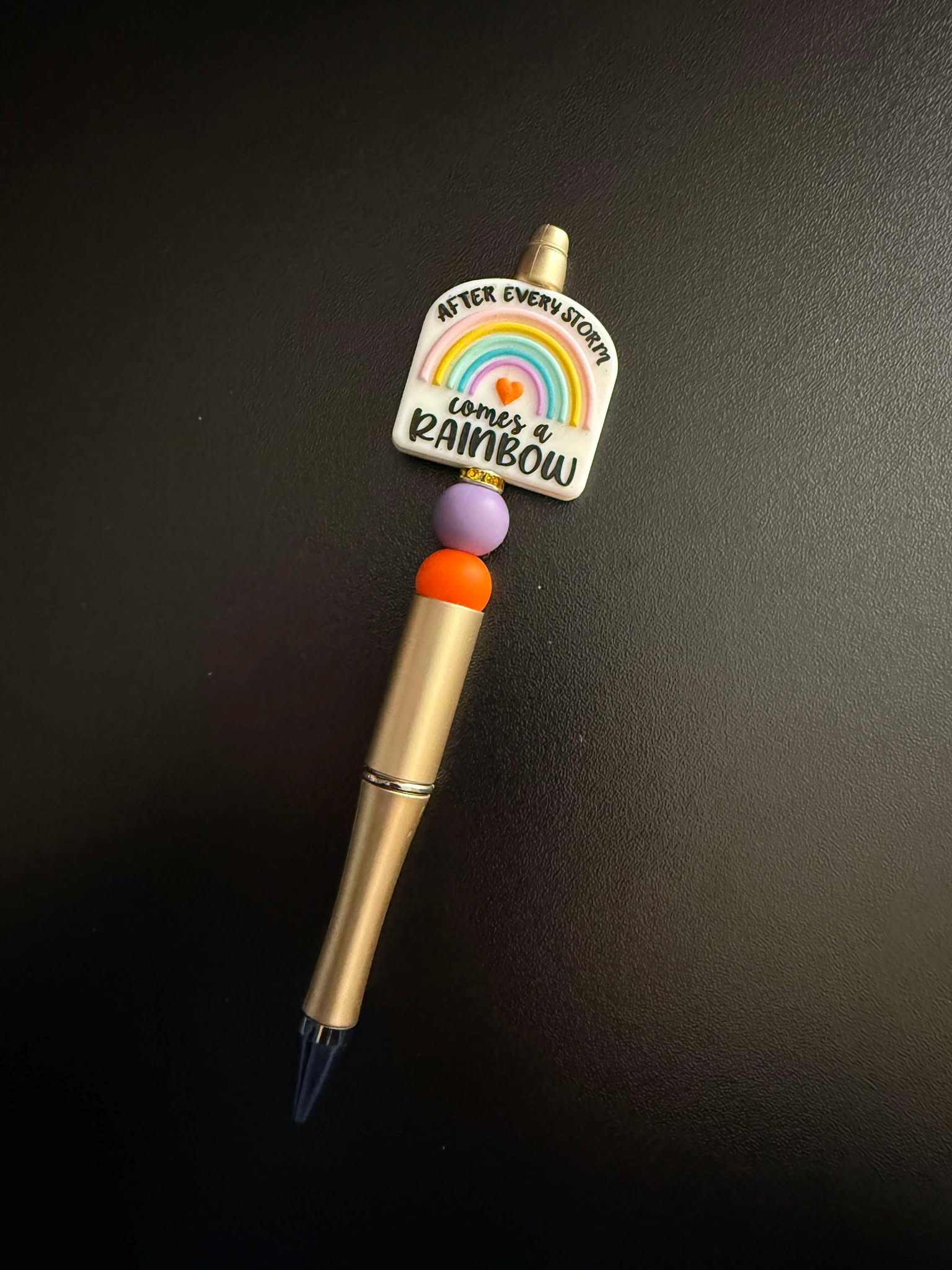 After Every Storm Comes A Rainbow Silicone Beaded Pen