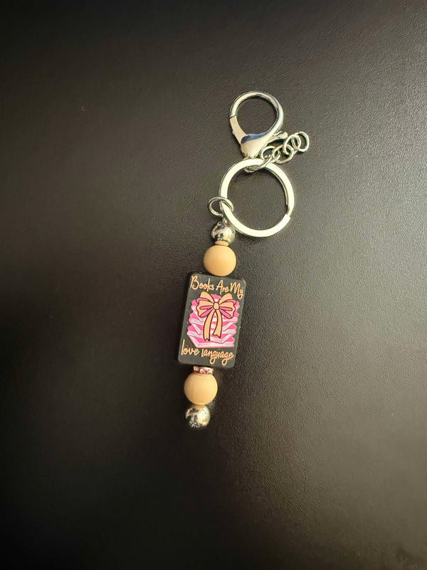 Books Are My Love Language Beaded Keychain