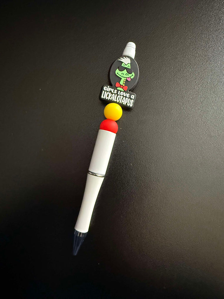 Girls Love A Lickalotapus Theme Silicone Beaded Pen