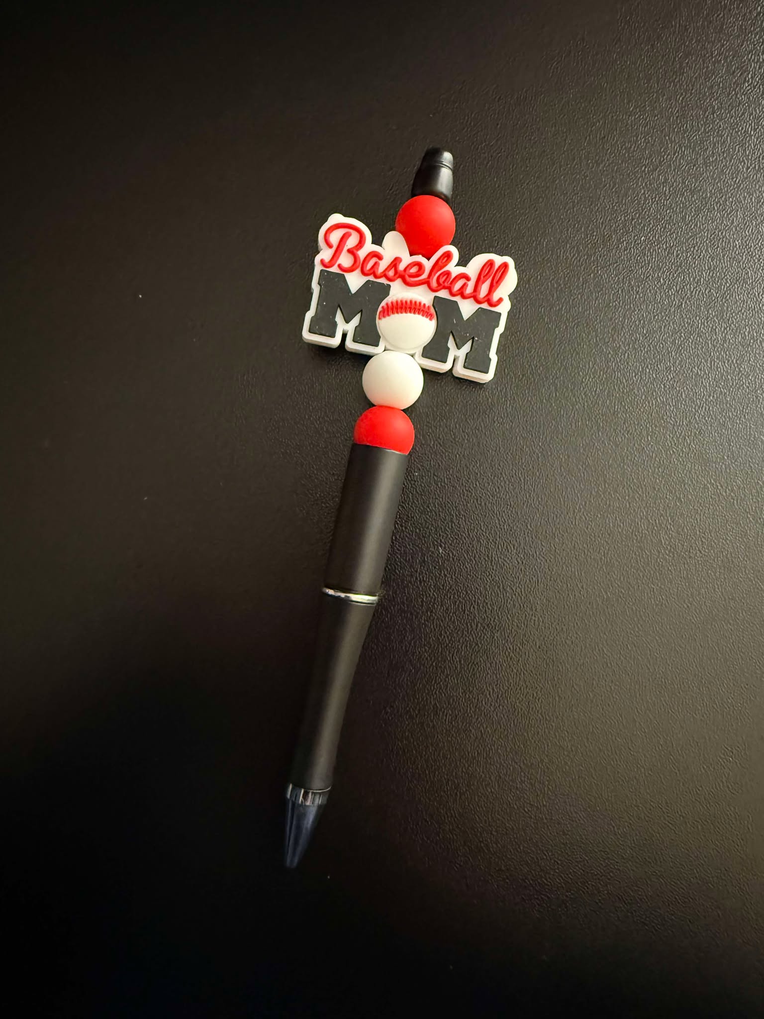 Baseball Mom B&R Silicone Beaded Pen