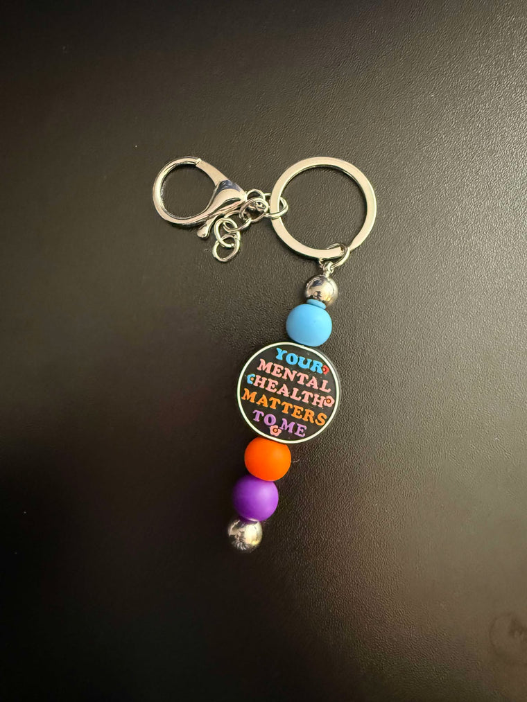 Your Mental Health Matters To Me Beaded Keychain