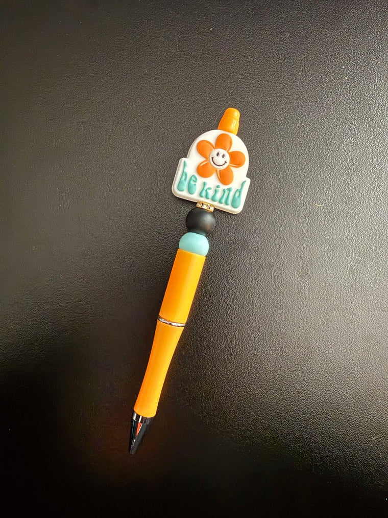 Be Kind Flower Silicone Beaded Pen