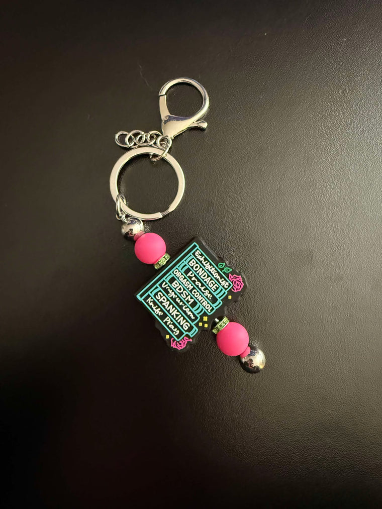 Dark Smut Book Theme Beaded Keychain