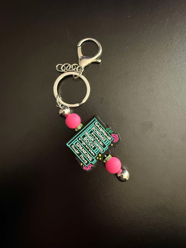 Dark Smut Book Theme Beaded Keychain