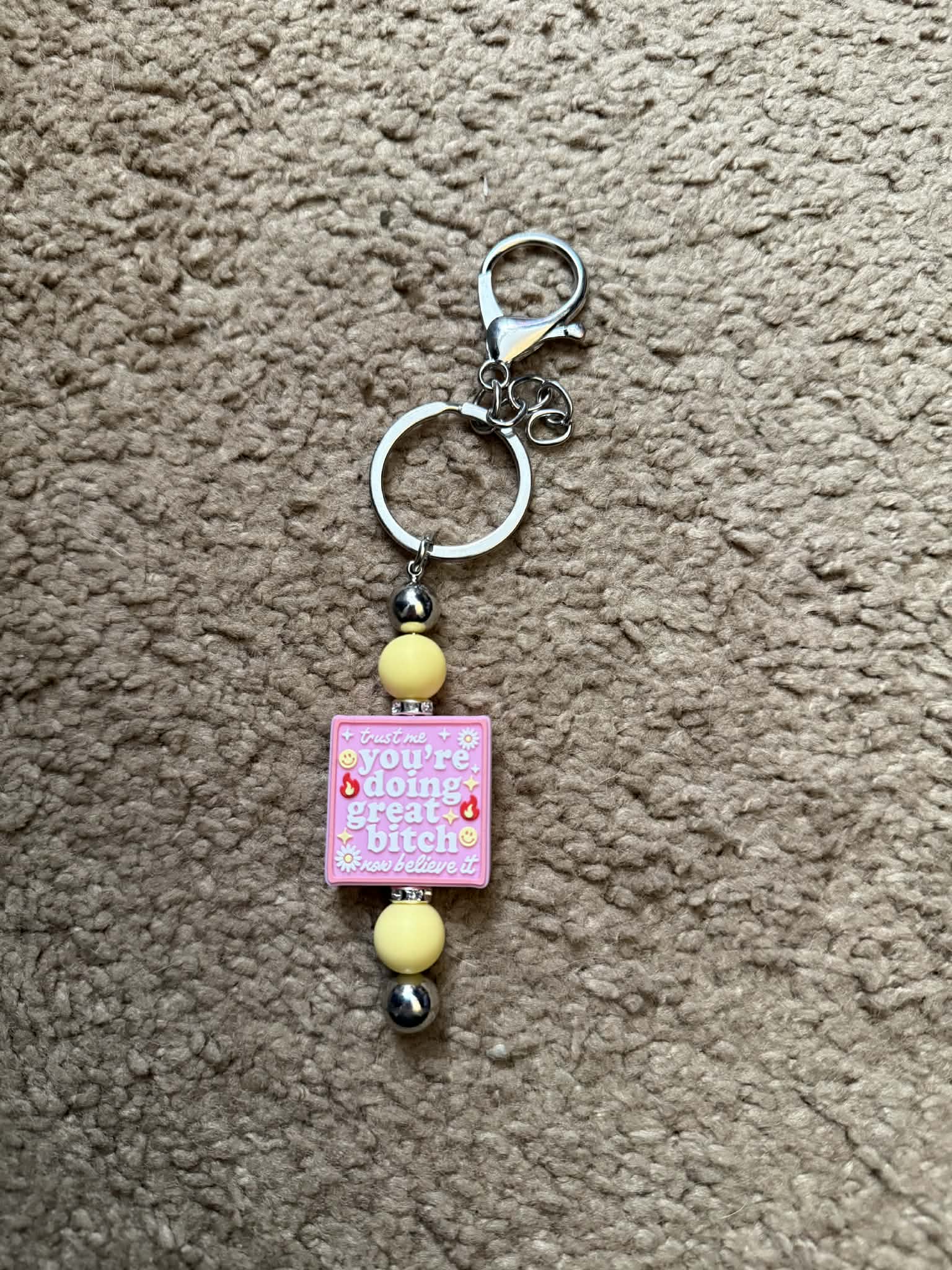 You're Doing Great Beaded Keychain