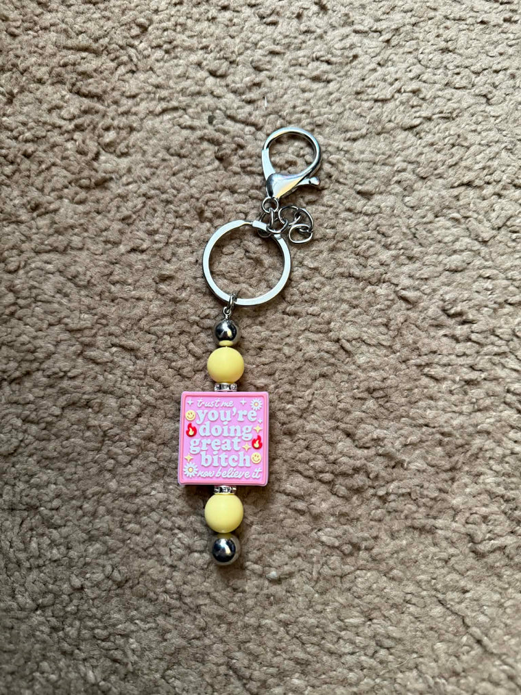 You're Doing Great Beaded Keychain