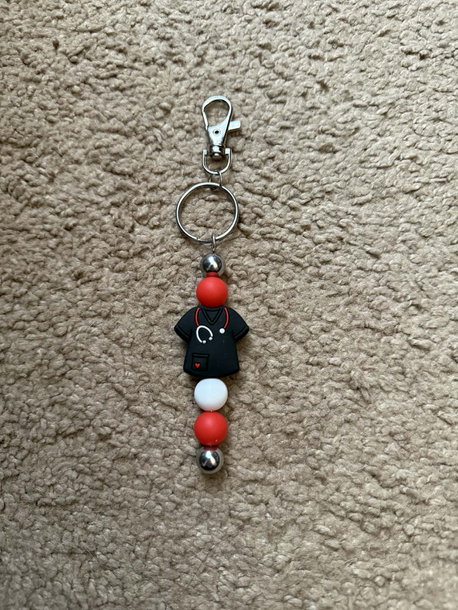 Scrub Top Beaded Keychain