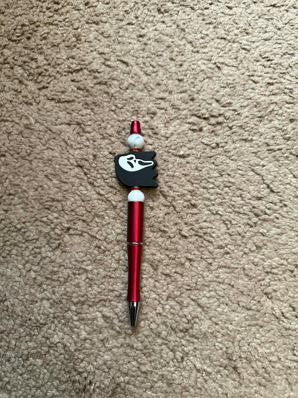 Spooky Face Beaded Pen