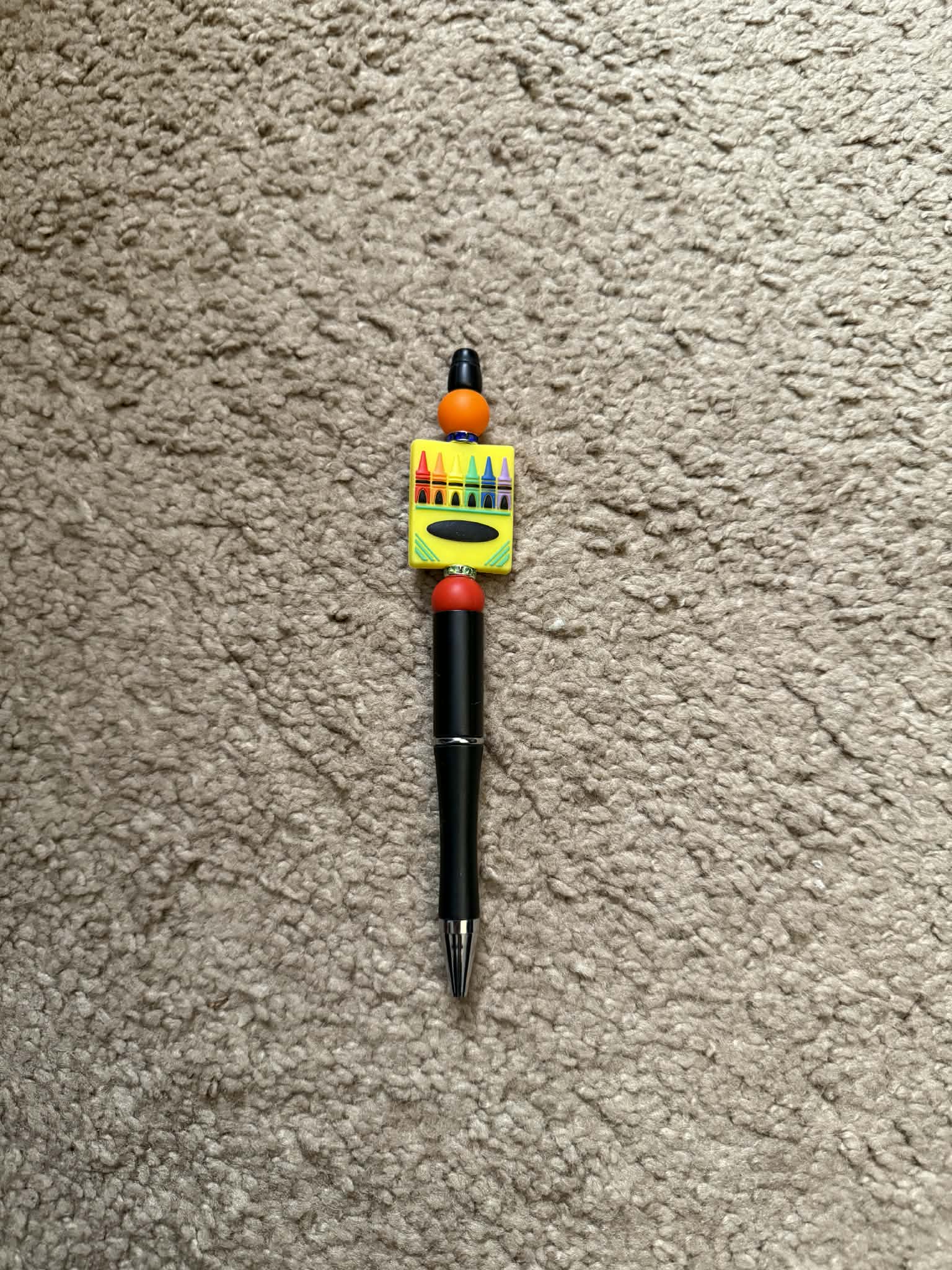 Red Crayon Box Beaded Pen