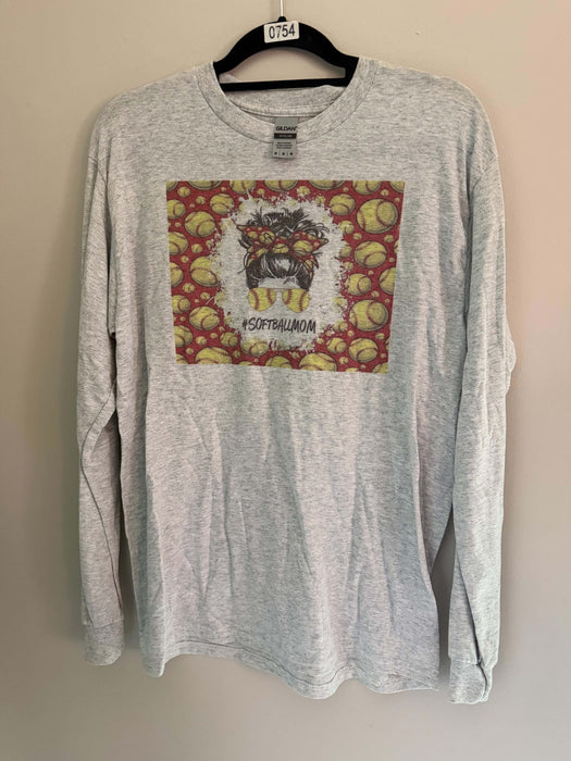 Medium Softball Mom Long Sleeve Shirt