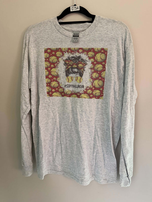 Medium Softball Mom Long Sleeve Shirt