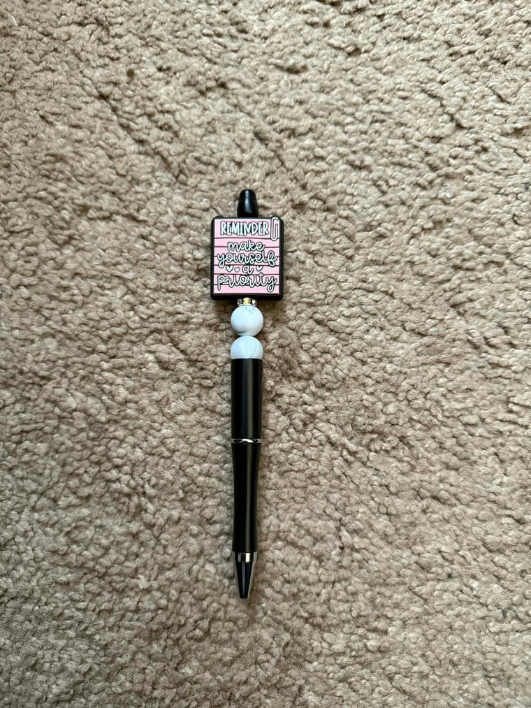 Priority Reminder Beaded Pen