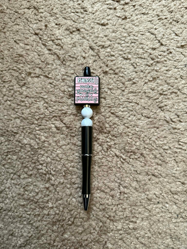 Priority Reminder Beaded Pen