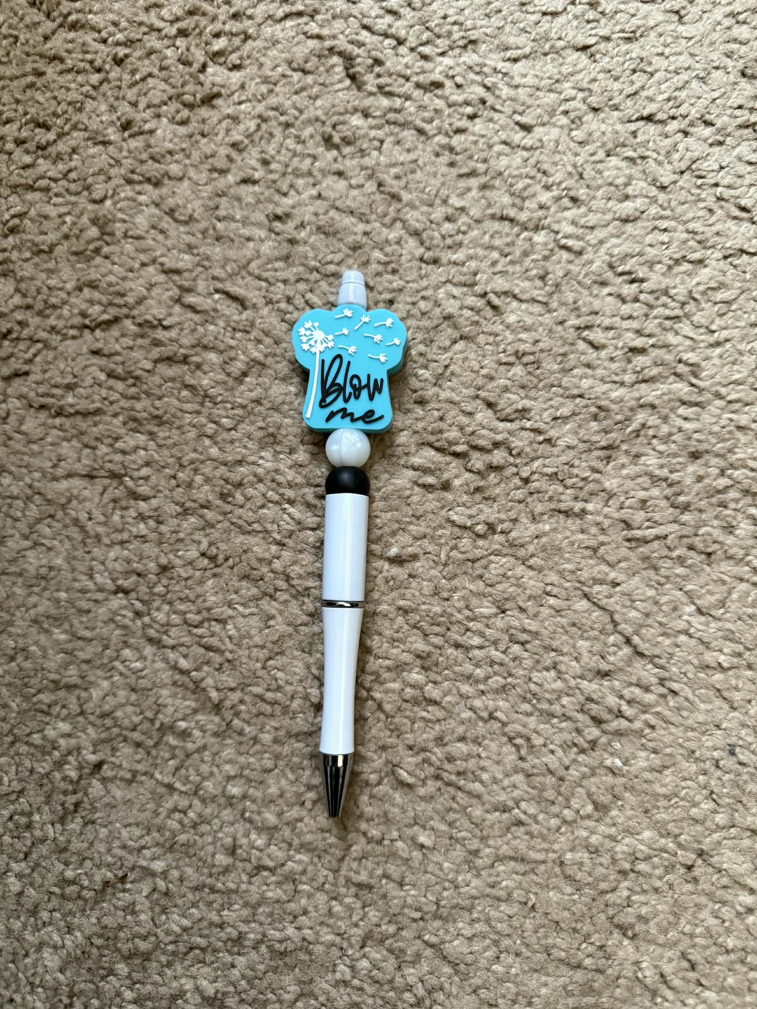 Blue Blow Me Beaded Pen
