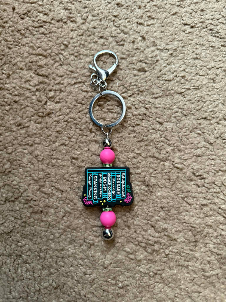 Smut Book Theme Beaded Keychain